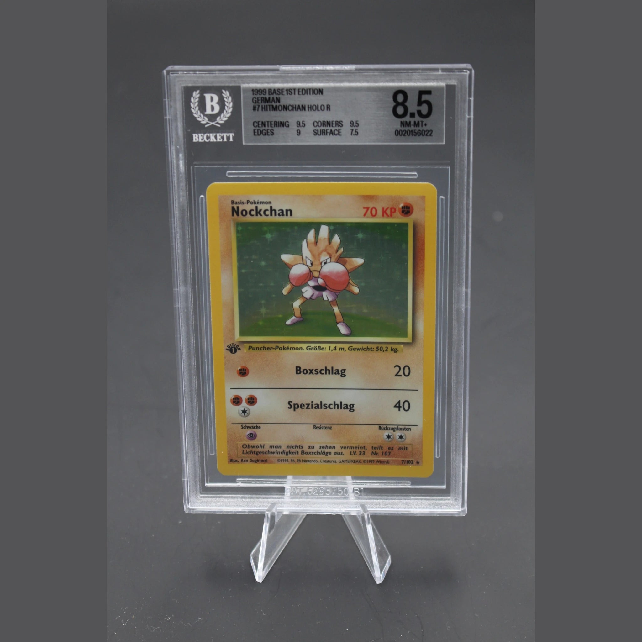 Nockchan Holo · Base Set 1st Edition · 7/102 · Deutsch · BGS 8.5 - Bild 1