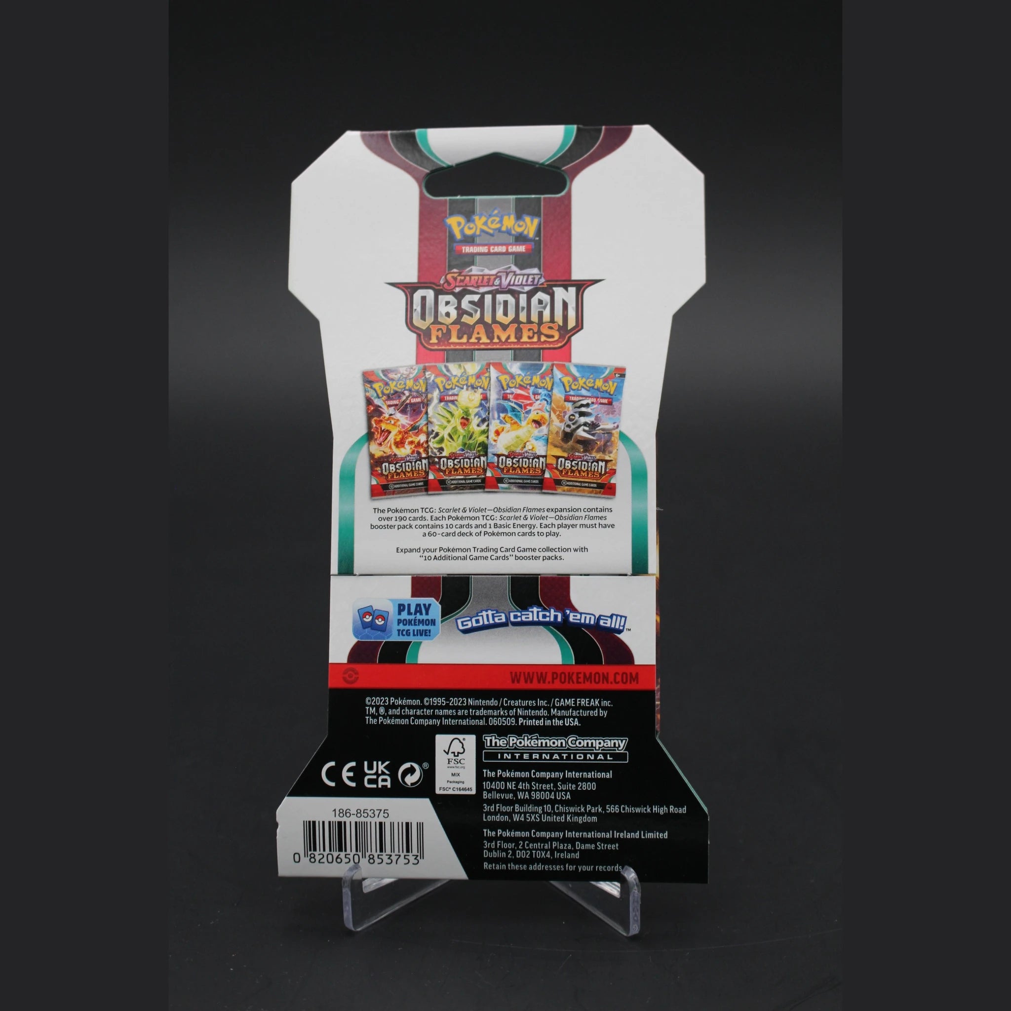 Obsidian Flames Sleeved Booster Pack · Englisch · Sealed OVP - Bild 2