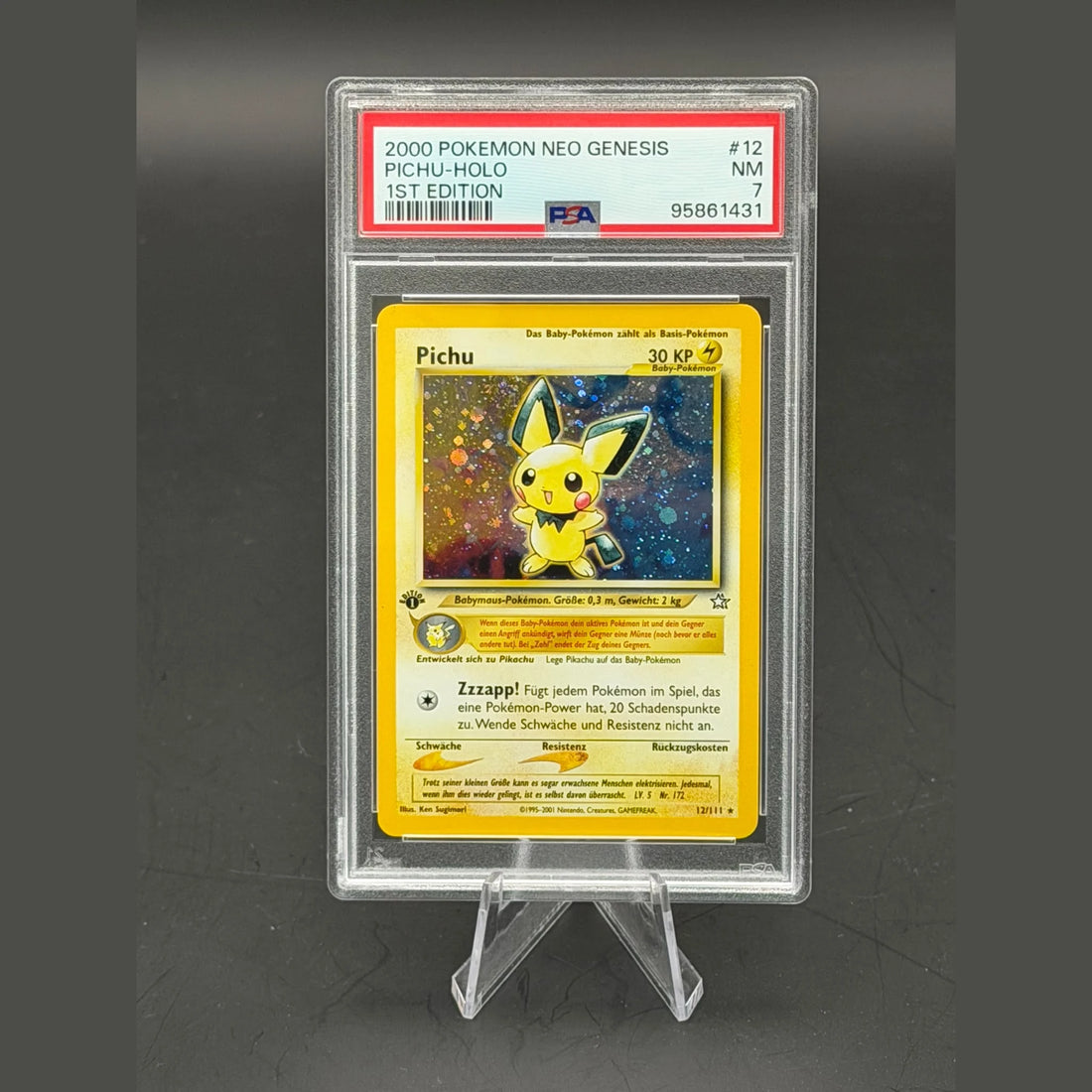 Pichu Holo · Neo Genesis 1st Edition · 12/111 · Deutsch · PSA 7 - Bild 1