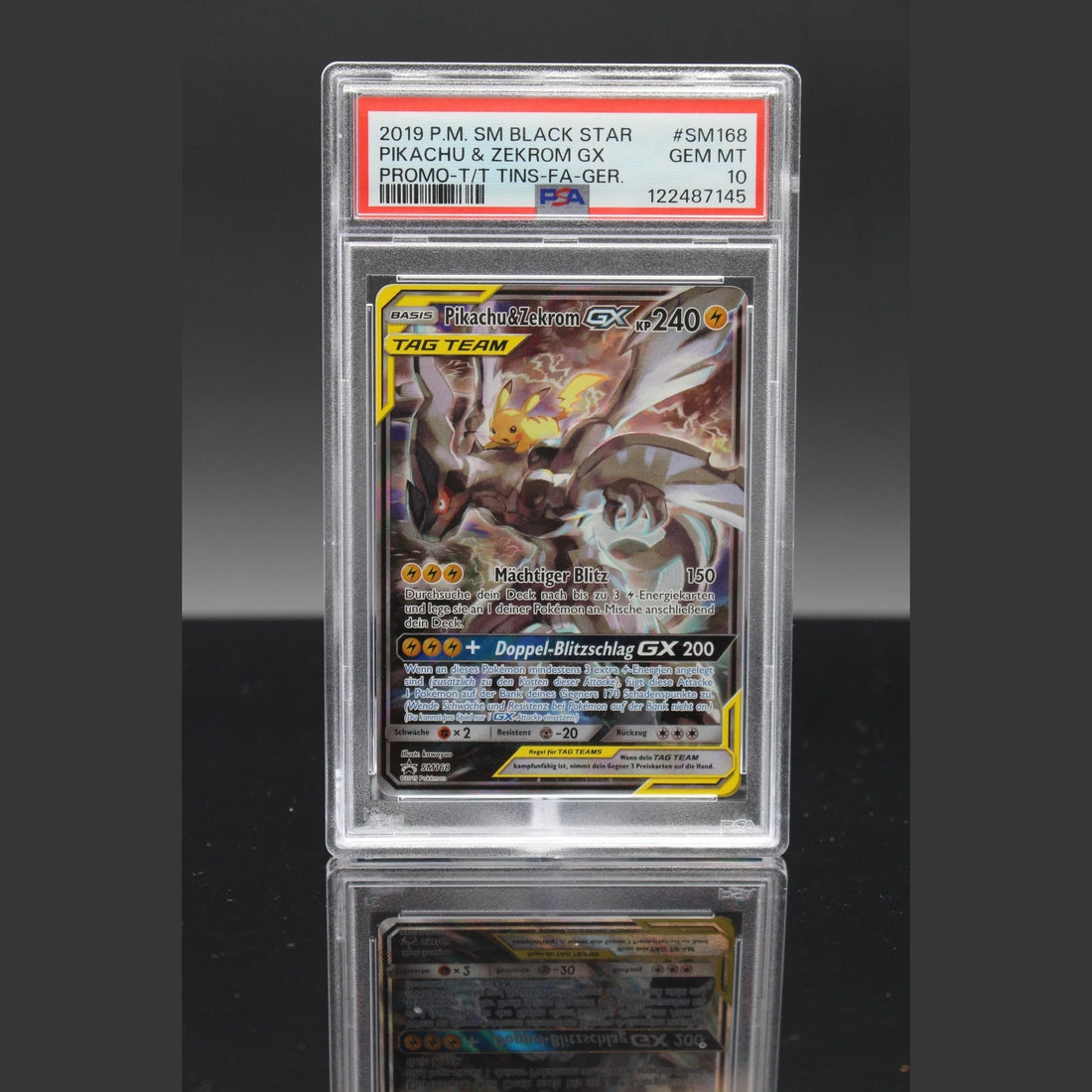 Pikachu&Zekrom GX · Black Star Promo · SM168 · Deutsch · PSA 10 - Bild 1