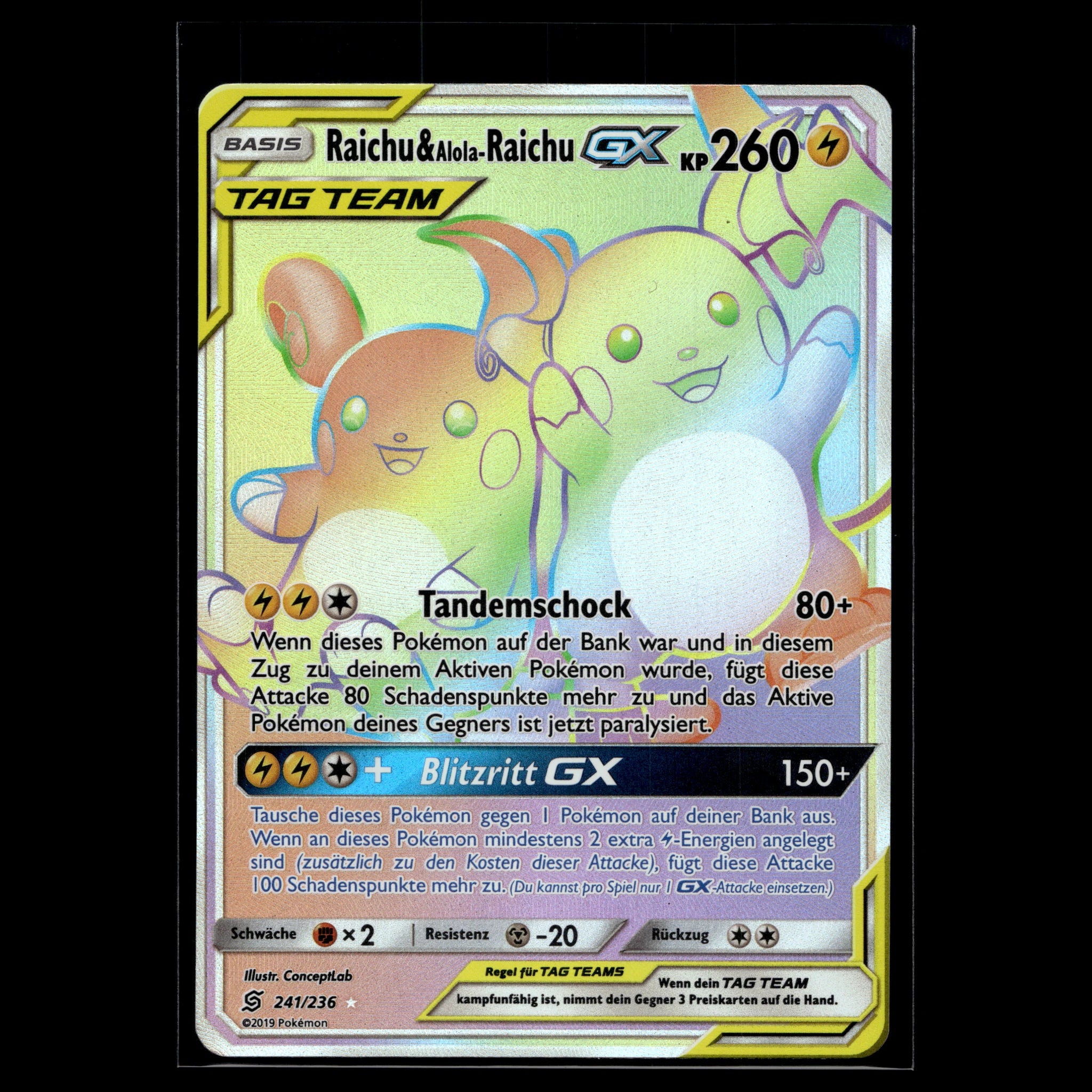 Raichu & Alola-Raichu GX · Teams sind Trumpf · 241/236 · Deutsch · (Near Mint-) - Bild 1
