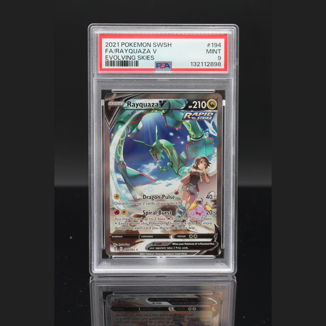 Rayquaza V SR · Evolving Skies · 194/203 · Englisch · PSA 9 - Bild 1