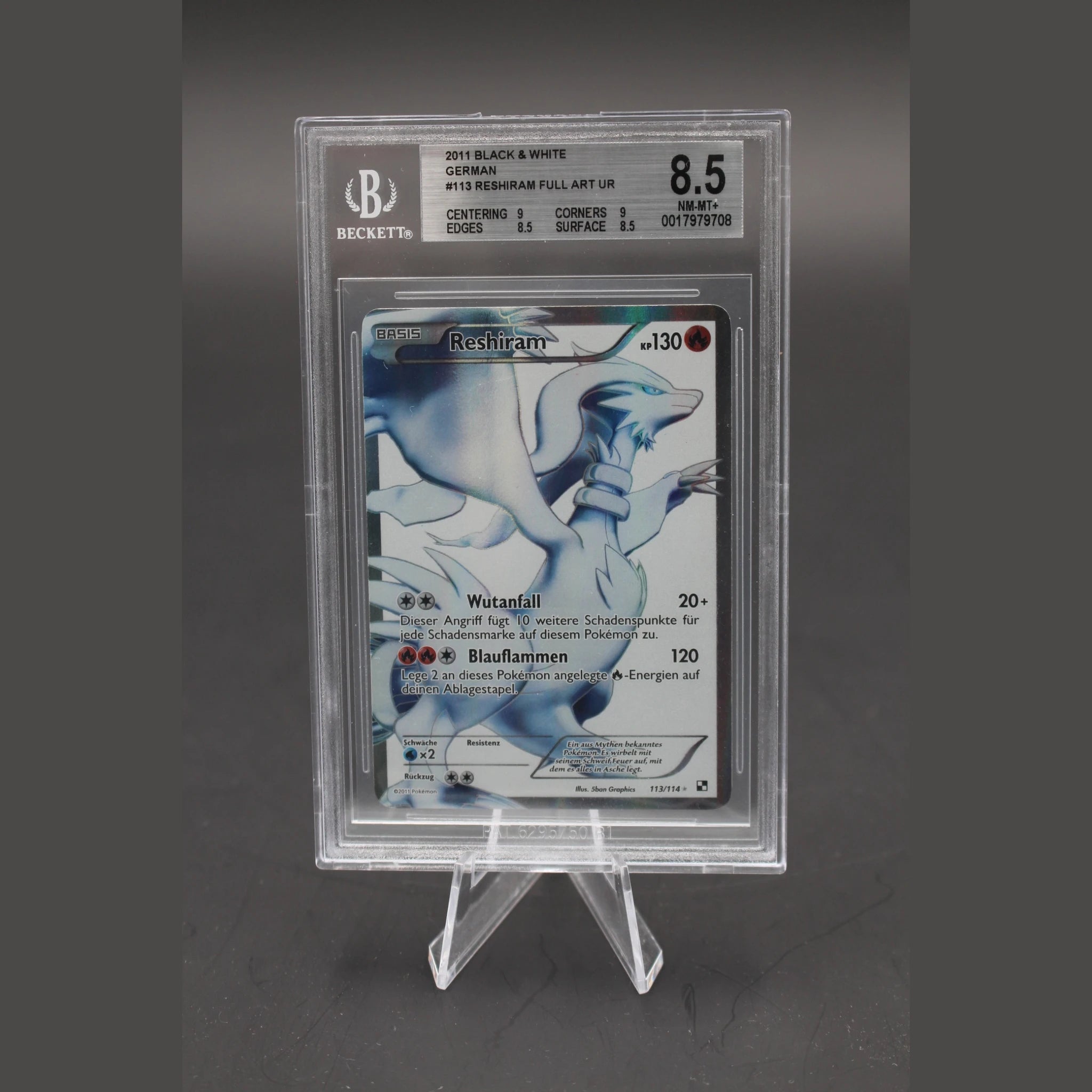 Reshiram UR · Schwarz & Weiß · 113/114 · Deutsch · BGS 8.5 - Bild 1