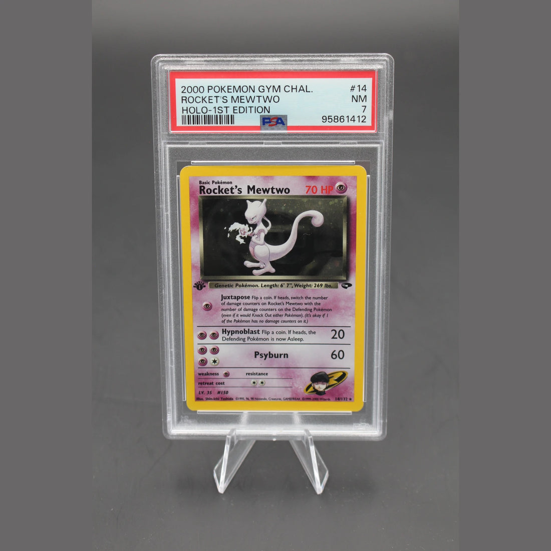 Rocket's Mewtwo Holo · Gym Challenge 1st Edition · 14/132 · Englisch · PSA 7 - Bild 1