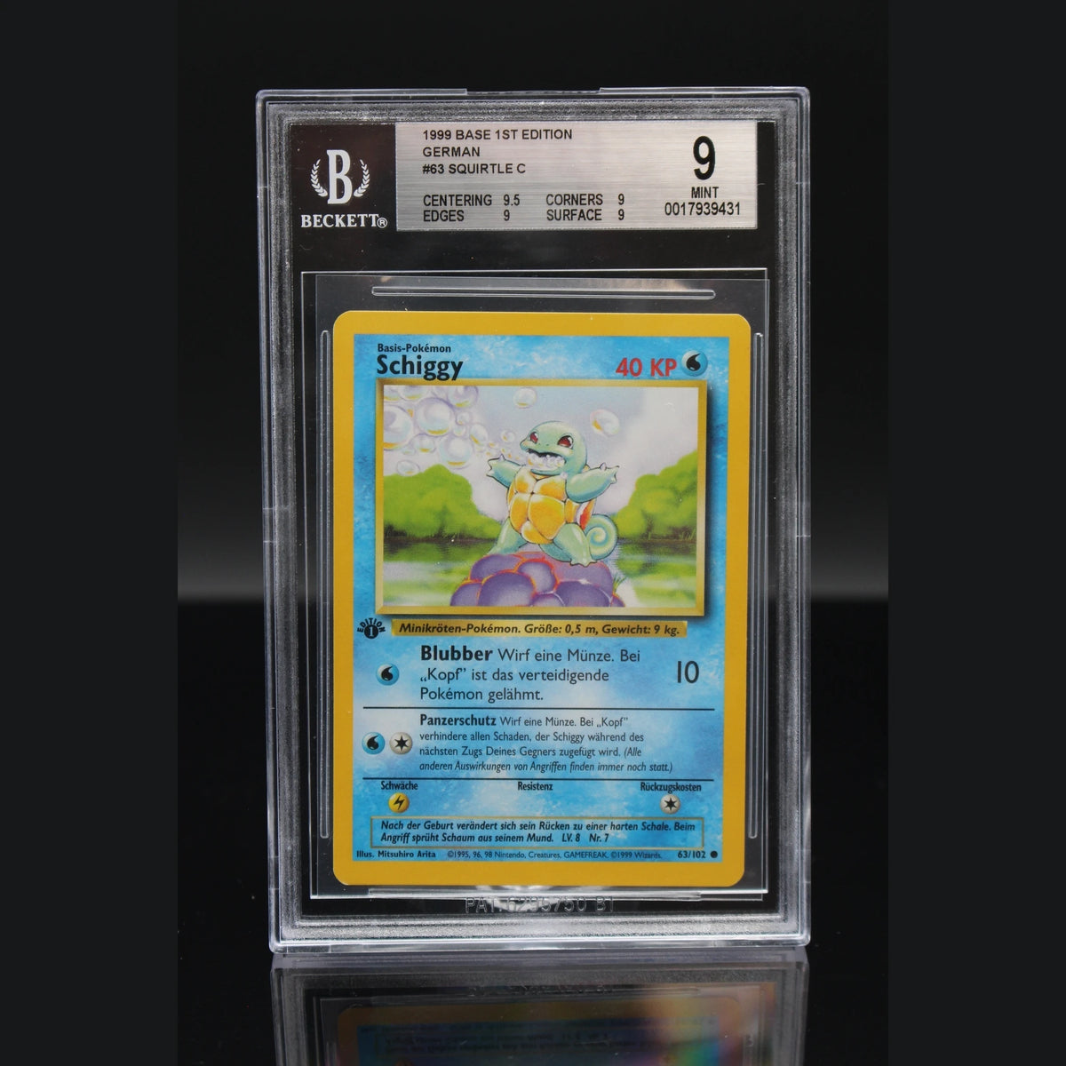 Schiggy · Base Set 1st Edition · 63/102 · Deutsch · BGS 9 - Bild 1