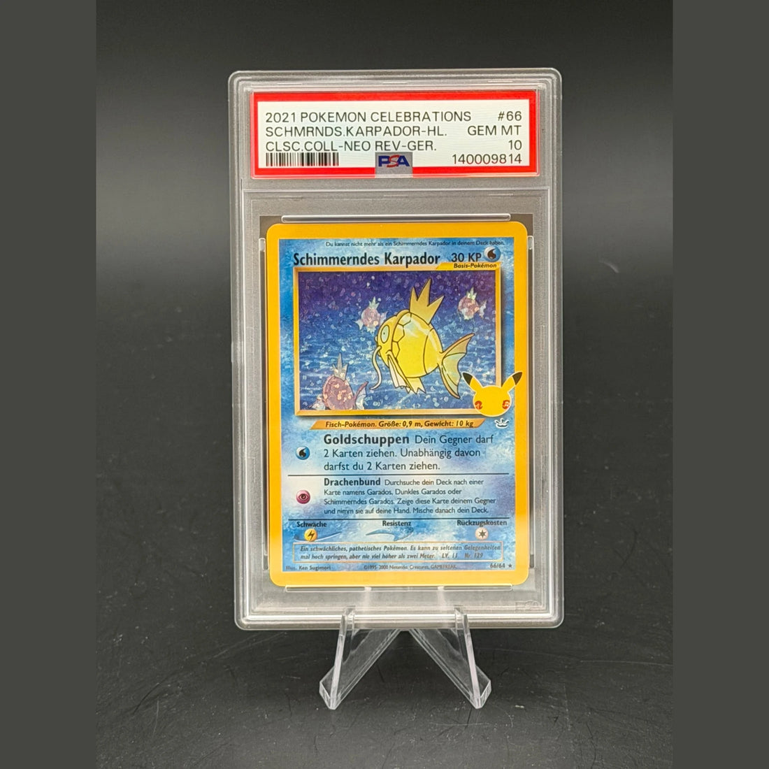 Schimmerndes Karpador Holo · Celebrations Classic Collection · 66/64 · Deutsch · PSA 10 - Bild 1