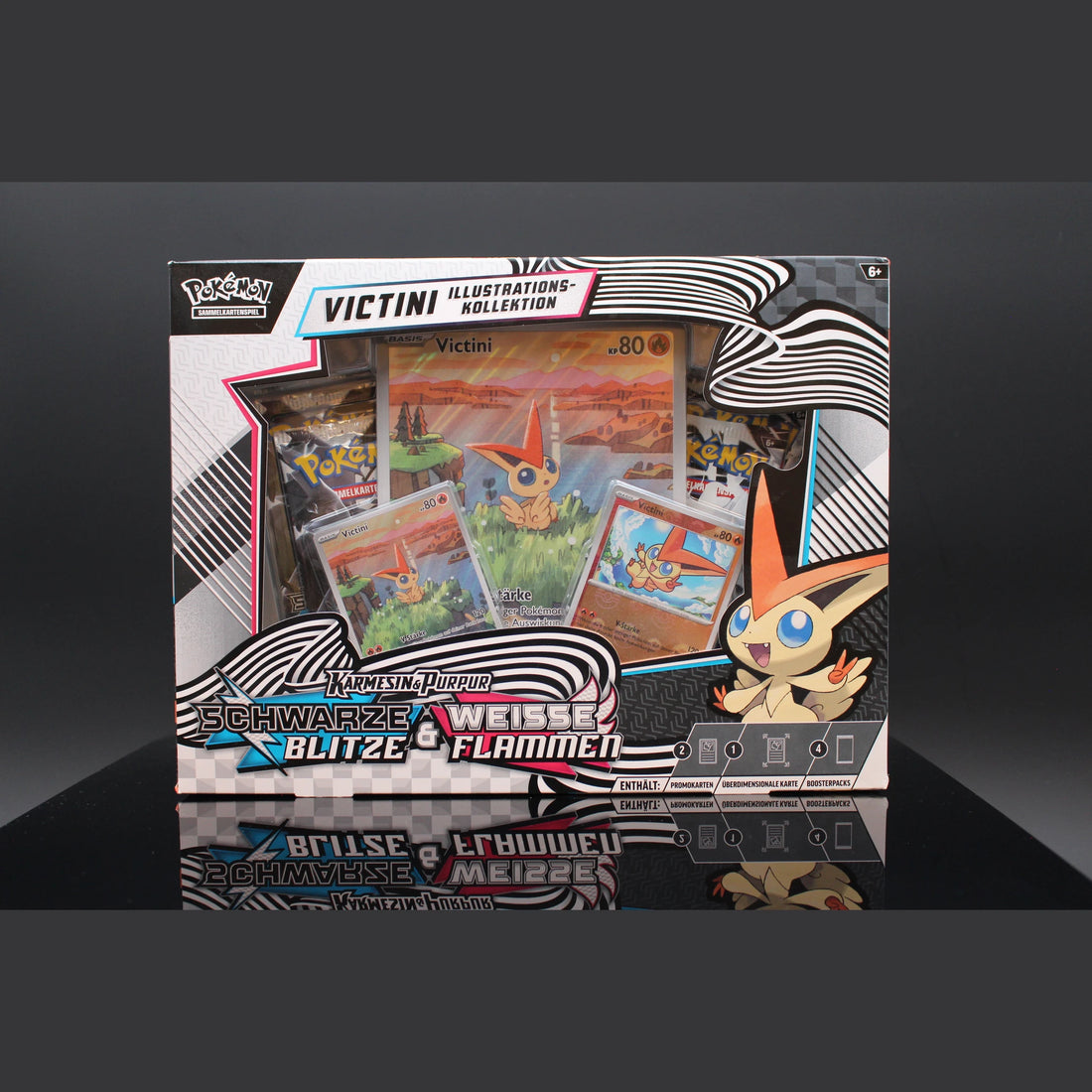 Schwarze Blitze & Weiße Flammen Illustrations-Kollektion Einall: Victini · Deutsch · Sealed OVP - Bild 1