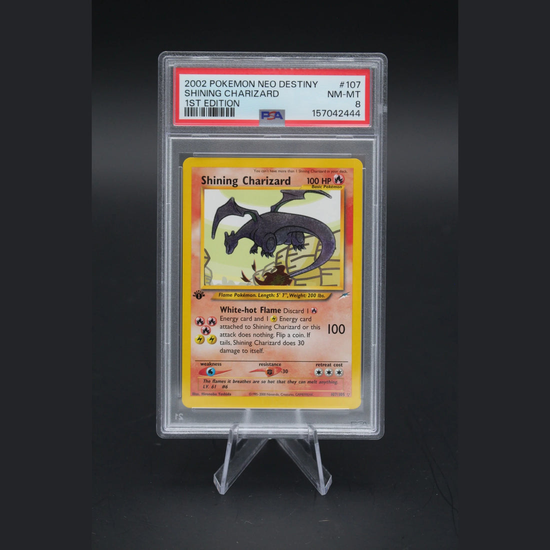 Shining Charizard · Neo Destiny 1st Edition Shiny · 107/105 · Englisch · PSA 8 - Bild 1