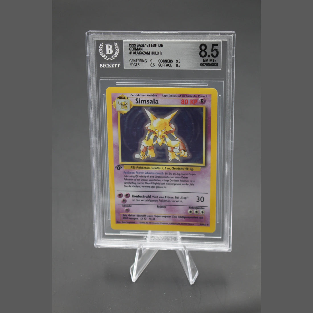 Simsala Holo · Base Set 1st Edition · 1/102 · Deutsch · BGS 8.5 - Bild 1