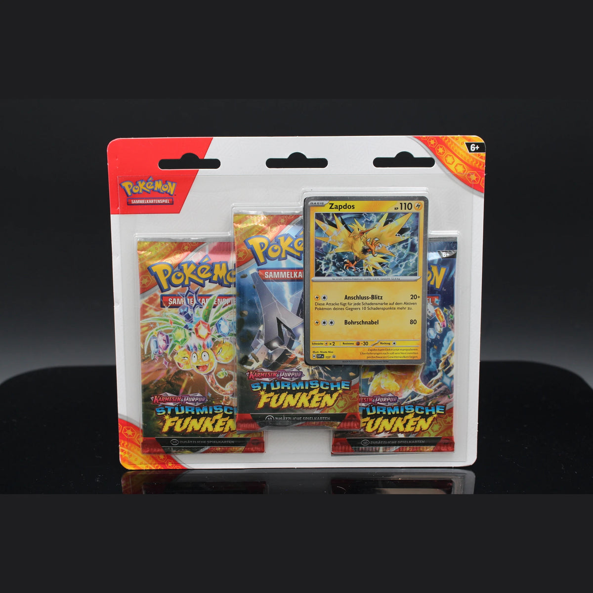 Stürmische Funken 3-Pack Blister Zapdos · Deutsch · Sealed OVP - Bild 1