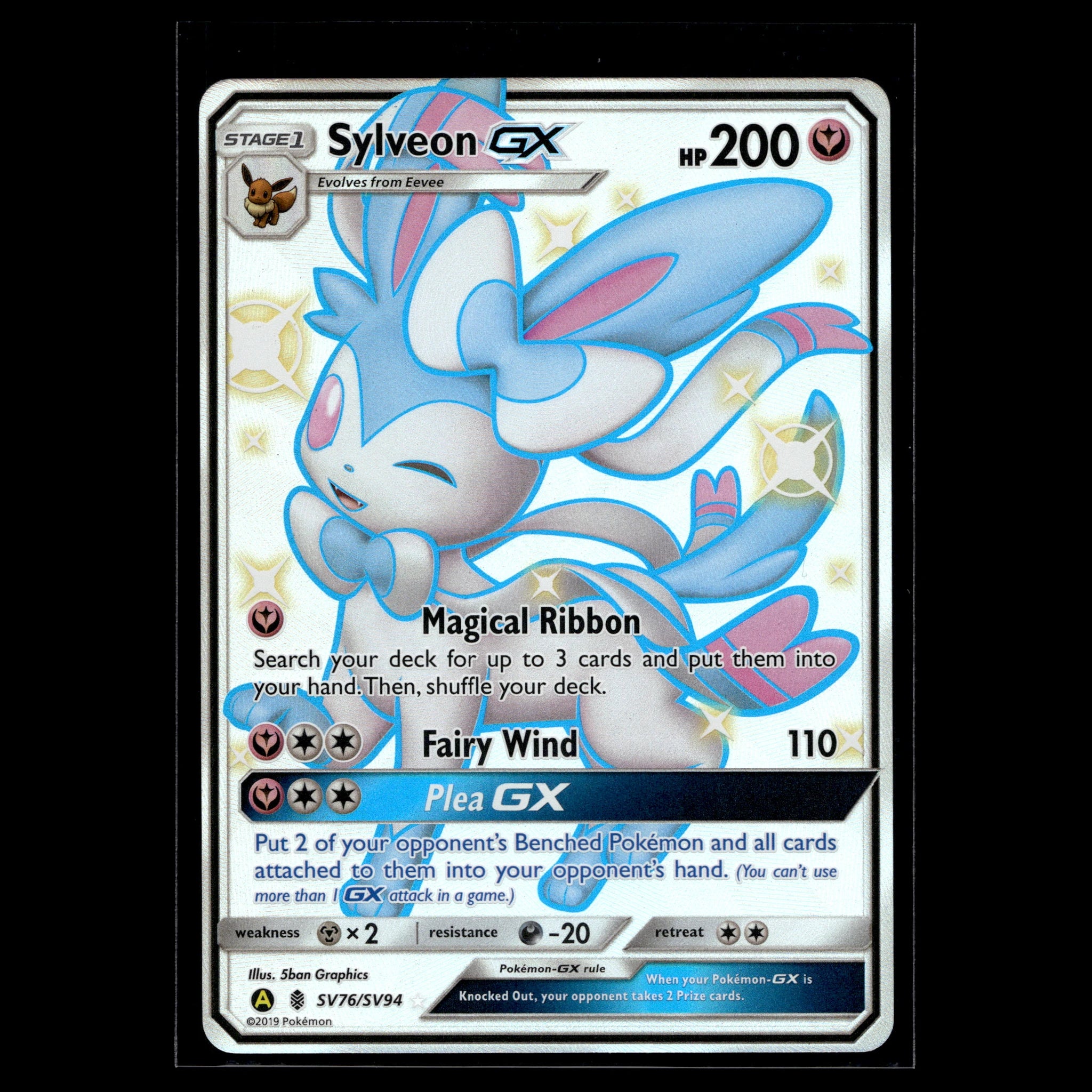 Sylveon GX SR · Hidden Fates Shiny · SV76/SV94 · Englisch · (Near Mint-) - Bild 1