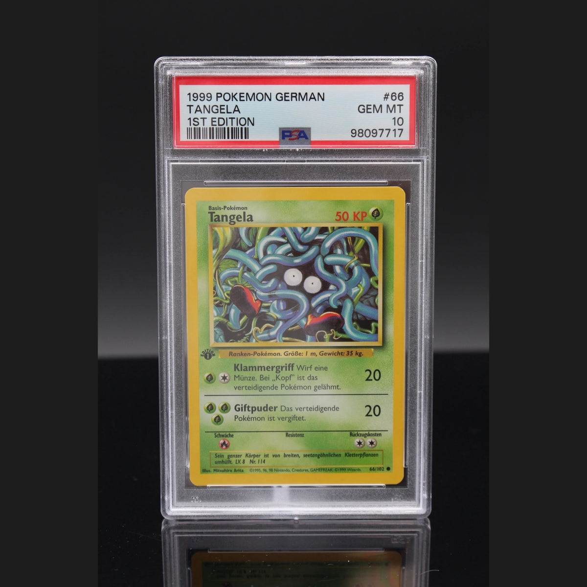 Tangela · Base Set 1st Edition · 66/102 · Deutsch · PSA 10 - Bild 1