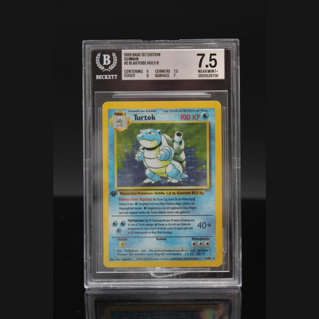 Turtok Holo · Base Set 1st Edition · 2/102 · Deutsch · BGS 7.5 - Bild 1