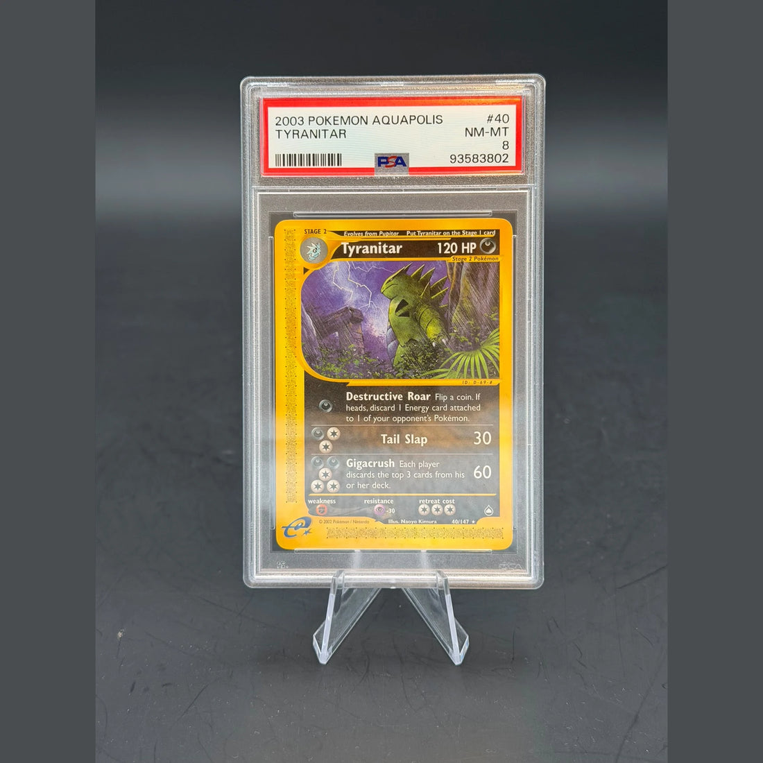 Tyranitar Holo · Aquapolis · 40/147 · Englisch · PSA 8 - Bild 1