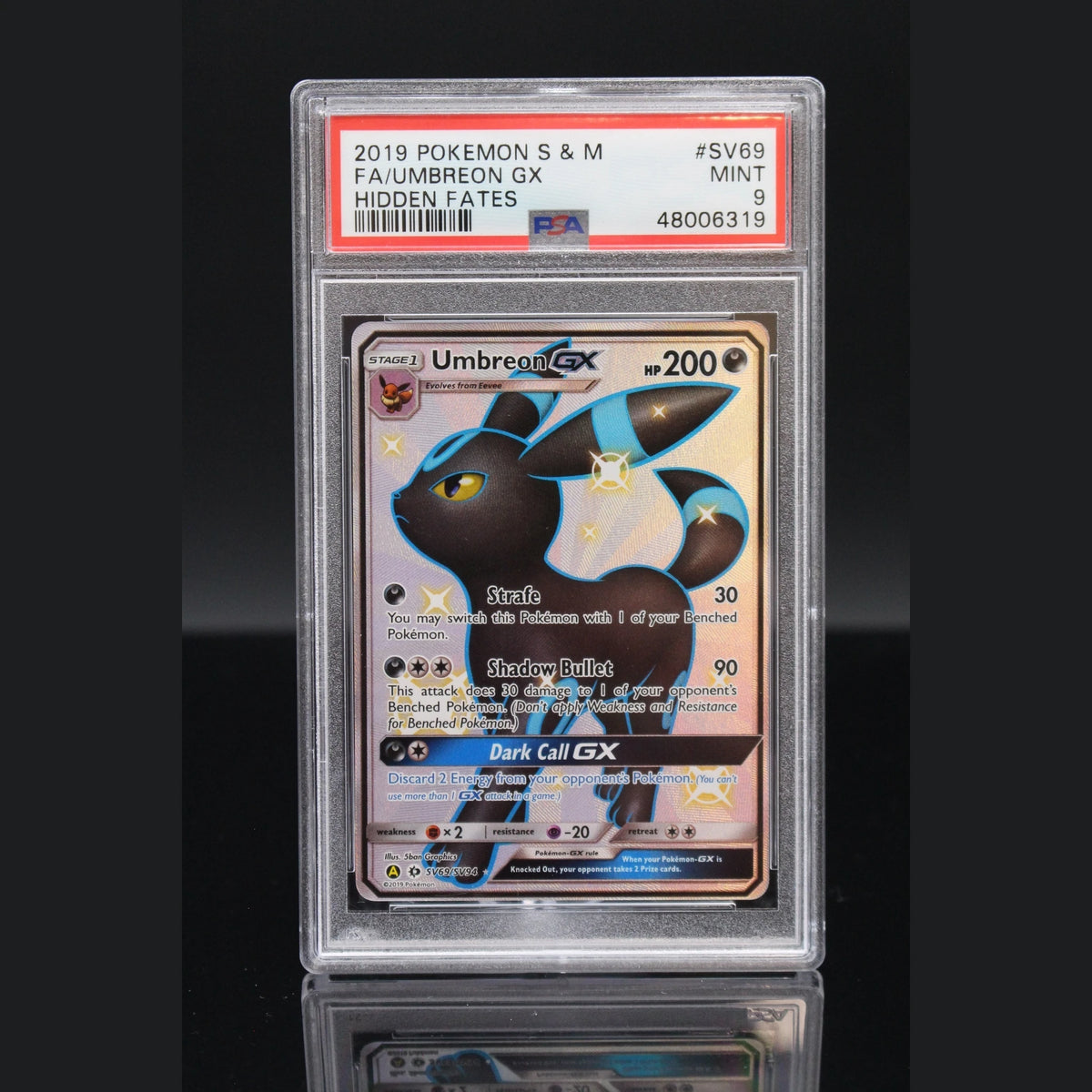 Umbreon GX SR · Hidden Fates Shiny · SV69/SV94 · Englisch · PSA 9 - Bild 1
