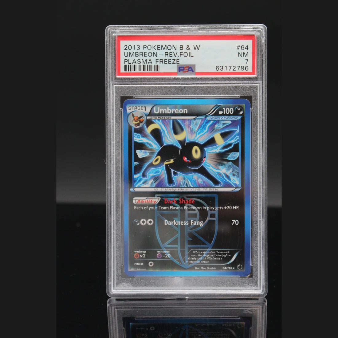 Umbreon Reverse · Plasma Freeze · 64/116 · Englisch · PSA 7 - Bild 1