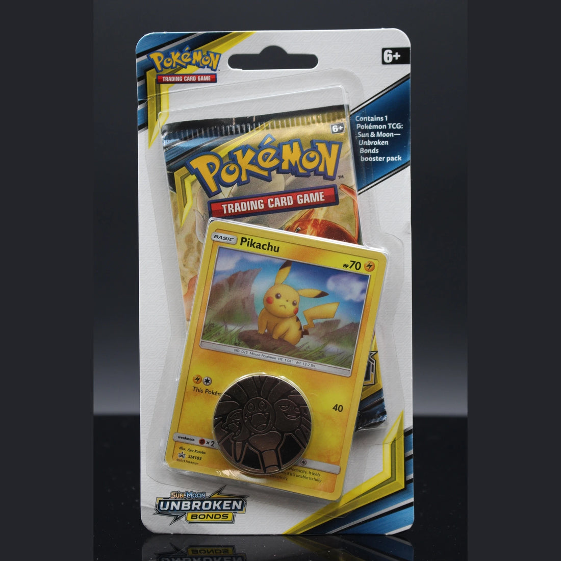 Unbroken Bonds Blister (1 Booster + Pikachu Promo SM183 + Coin) · Englisch · Sealed OVP - Bild 1