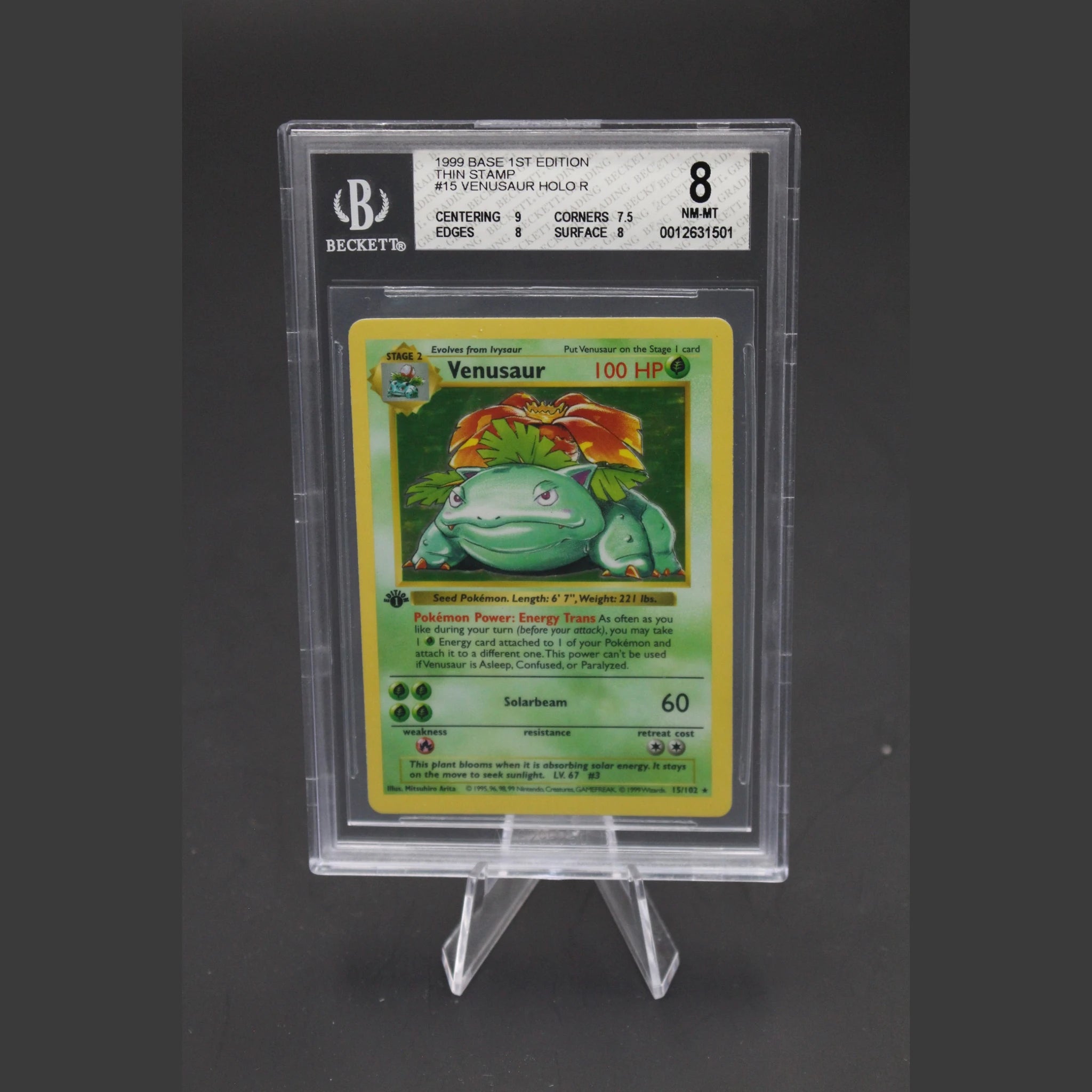 Venusaur Holo · Base Set 1st Edition · 15/102 · Englisch · BGS 8 - Bild 1