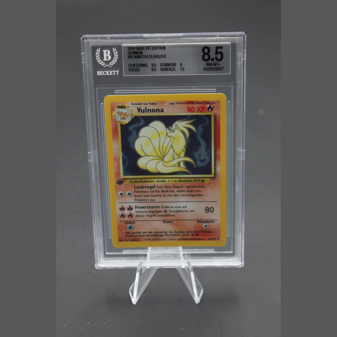 Vulnona Holo · Base Set 1st Edition · 12/102 · Deutsch · BGS 8.5 - Bild 1