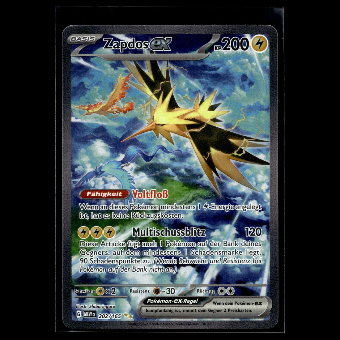 Zapdos ex SAR · MEW · 202/165 · Deutsch · (Near Mint) - Bild 1