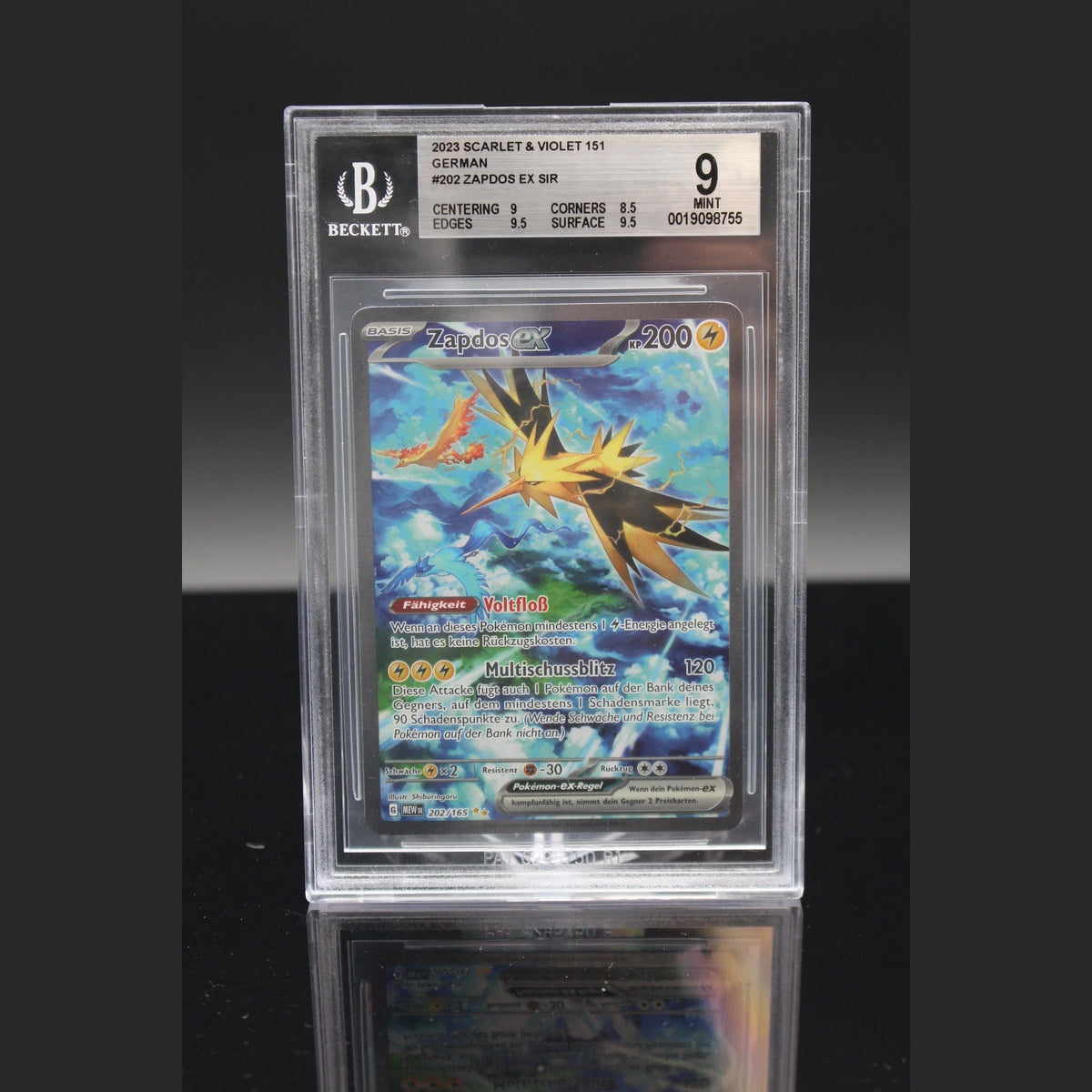 Zapdos ex SAR · Pokemon 151 · 202/165 · Deutsch · BGS 9 - Bild 1