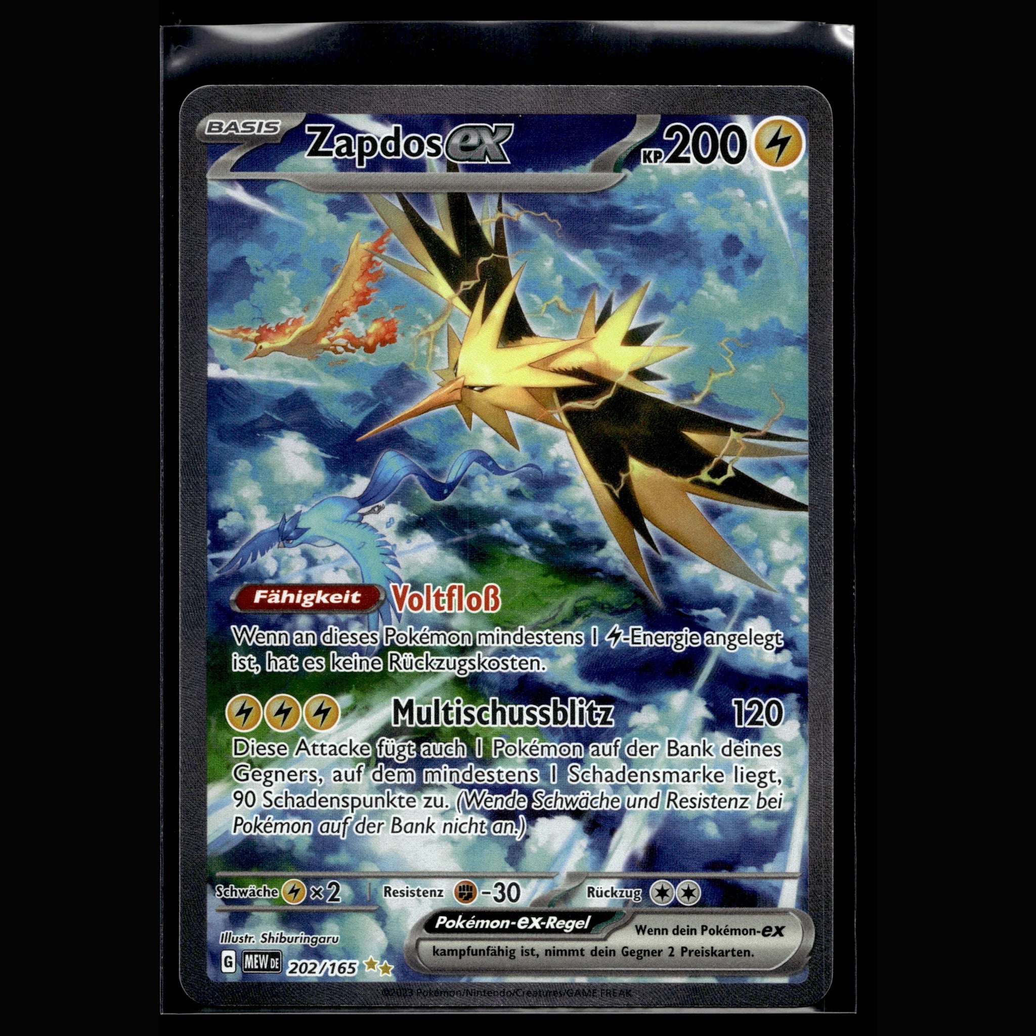 Zapdos ex SR · Pokemon 151 · 202/165 · Deutsch · (Near Mint) - Bild 1