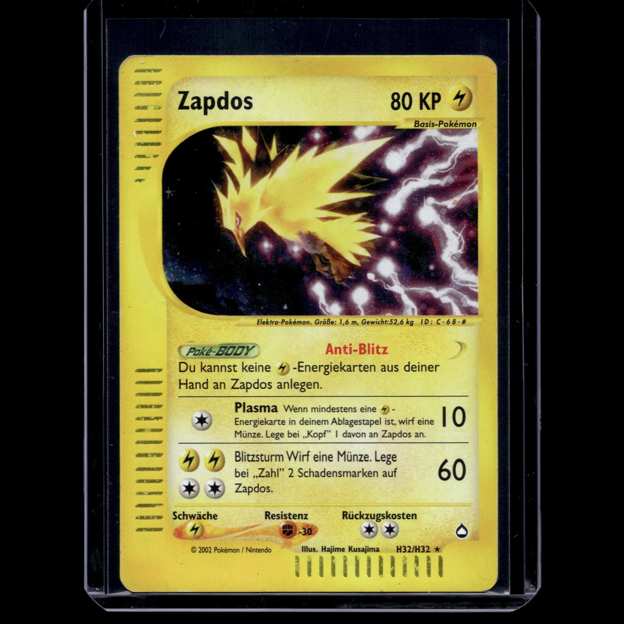 Zapdos Holo · Aquapolis · H32/H32 · Deutsch · (Good+) - Bild 1