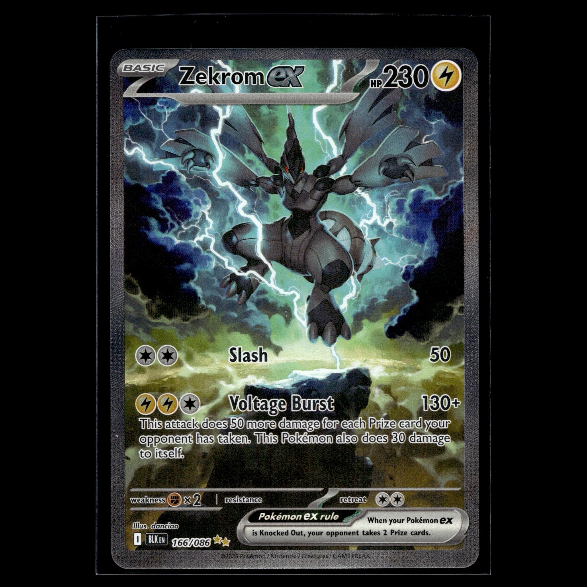 Zekrom ex SAR · Black Bolt · 166/086 · Englisch · (Near Mint) - Bild 1