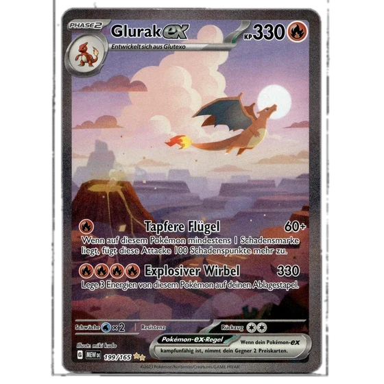 Glurak ex als Special Art Rare aus dem Set Pokémon 151, deutsche Karte